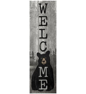 Wood Bear Welcome Wall Plaque