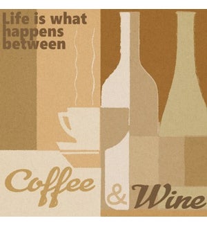 Wood Coffee & Wine Plaque