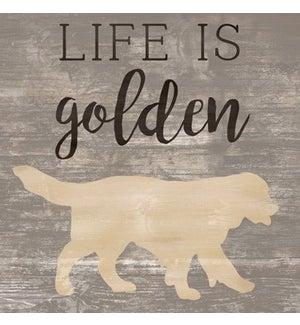 Wood Golden Retriever Plaque