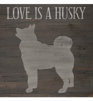Wood Husky Wall Plaque