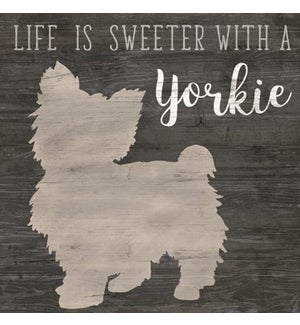 Wood Yorkie Wall Plaque