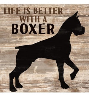 Wood Boxer Wall Plaque