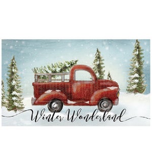 Wood Christmas Truck Wall Plaque