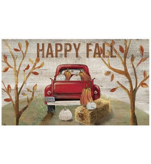 Wood Red Fall Truck Wall Plaque