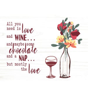 Wood All You Need is Wine Wall Plaque