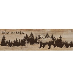 Wood Cabin Bear Forest Wall Plaque