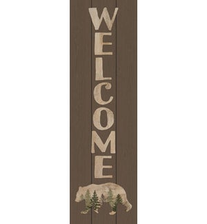 Wood Cabin Welcome Wall Plaque
