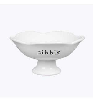 Ceramic Nibble Footed Snack Bowl