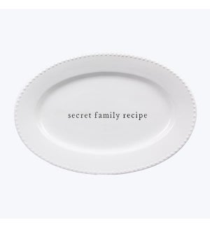 Ceramic Secret Family Recipe Oval Serving Platter