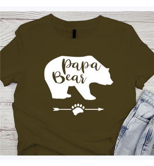 Army Green Papa Bear T-shirt, Size S