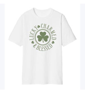 White St. Patrick's Day T-shirt, Size S