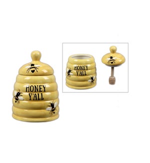 Honey Pot W/ Wooden Dipper