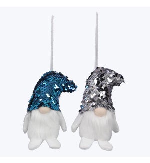 Fabric Gnome with Sequin Bead Hat Ornament, 2 Assortment