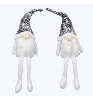 Fabric Shelf Sitting Gnome with Sequin Hat Tabletop Decor, 2 Assortment