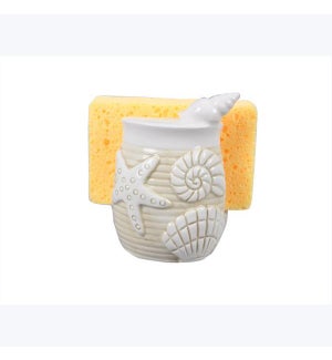 Ceramic Beach Boho Shell Design Sponge Holder with Sponge