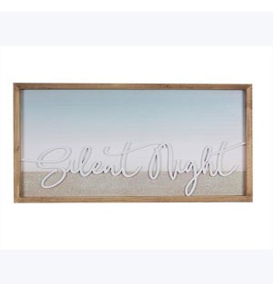 Wood Framed Nautical Design Christmas Wall Sign, Silent Night
