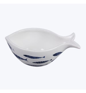 Ceramic Fish-Shaped Bowl, Blue