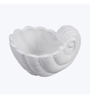 Ceramic White Shell-Shaped Bowl/Planter