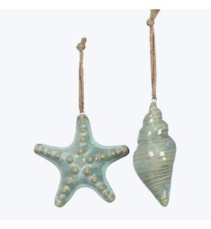 Ceramic Shell Ornament, 2 Assortment