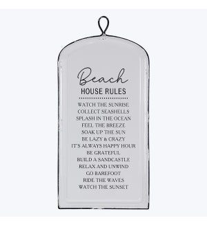 Metal Beach House Rules Wall Sign