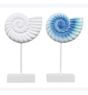 Wood Coastal White/Ombre Tabletop Shells, 2 Ast.