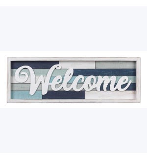 Wood Framed Nautical Welcome Wall Sign