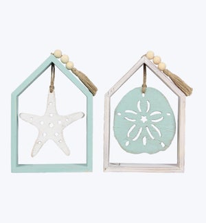 Wood Nautical Tabletop Sign,  2 Ast