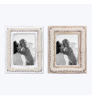 Wood 5x7 Picture Frame w/ Rope Design, 2 Ast.