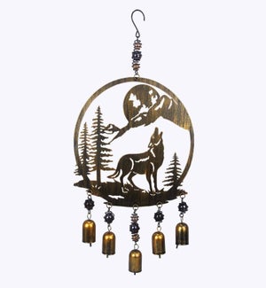 Metal Wolf Wind Chime