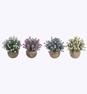 Artificial Flower in Pots 4 Ast