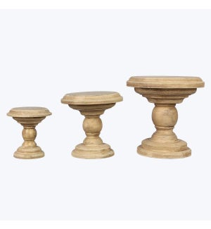 Wood Round Tabletop Pedestal, 3 pcs/set, Natural