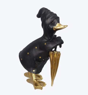 Black Duck Holding Umbrella