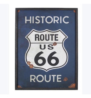 Wood Route 66 Wall Sign
