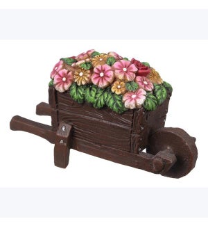 Resin Flower Wheel Barrel