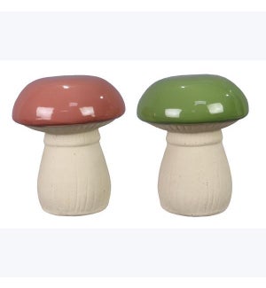 Ceramic Cottage Mushroom DÃ©cor, 2 Assorte