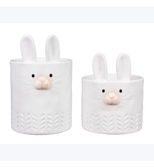 Ceramic Easter Bunny Containers, 2 pcs/set