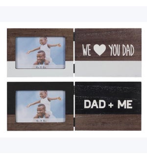 Wood Father's Day Hinged 4X6 Photo Frame, 2 Ast.