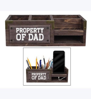 Wood Father's Desk Organizer/USB Charging Station