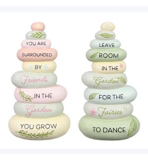 Resin Stacked Wellness Rock, 2 Assorted