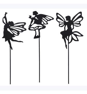 Metal Laser Cut Cottagecore Fairy Stake, 3 Ast.