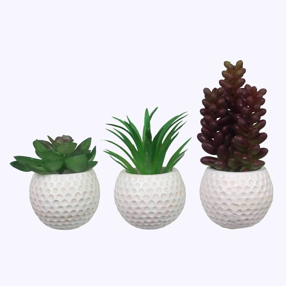 Resin Garden Mini Golf Ball Planter 3 Ast