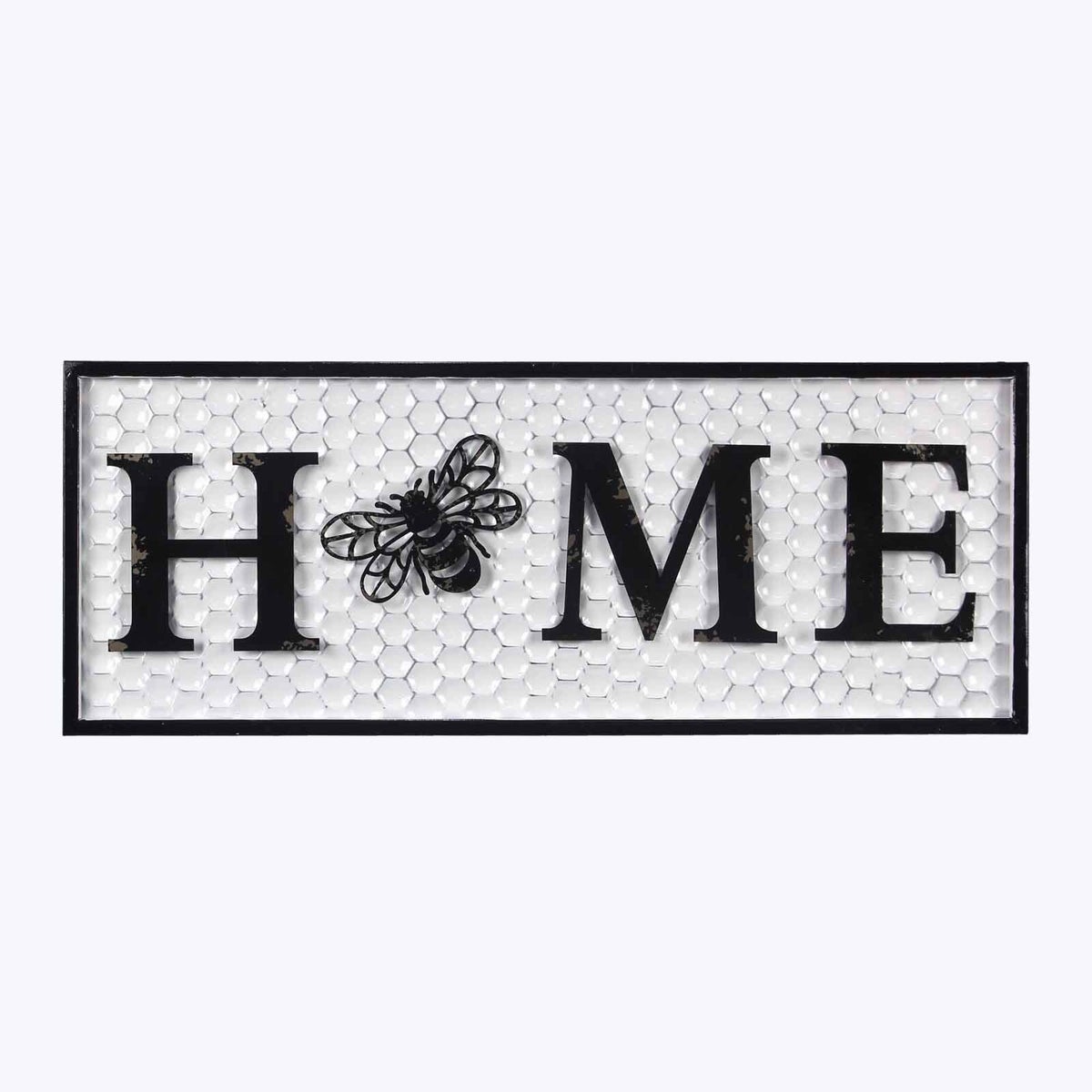Metal Honeycomb backed Bee Home Sign