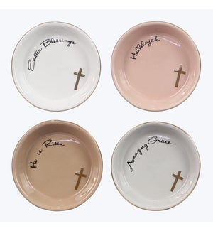Easter Ceramic Trinket Dish, 4 Ast.
