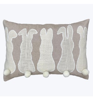 Cotton Pillow with Rabbit Embroidery