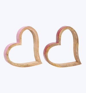 Wood Heart Sign, 2 Ast.