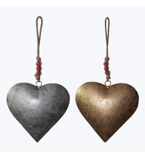 Metal Heart Ornaments, 2 Ast.