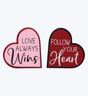 Wood Valentine Tabletop Sign, 2 Ast