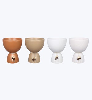 Ceramic Terra Cotta Patio Large Planter, 4 Ast.