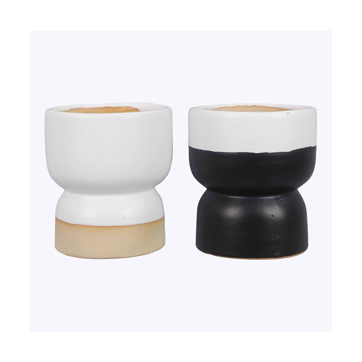 Ceramic Garden Pot with Drainage Hole 2 Ast