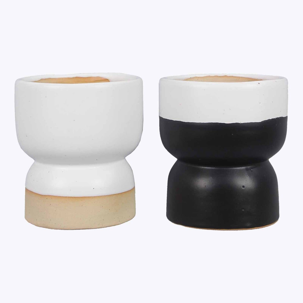 Ceramic Garden Pot with Drainage Hole 2 Ast